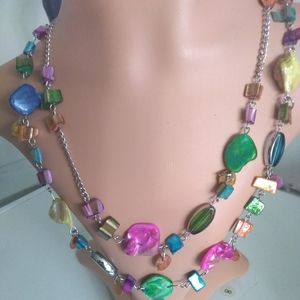 Colorfull Shell Necklace and Earring Set.